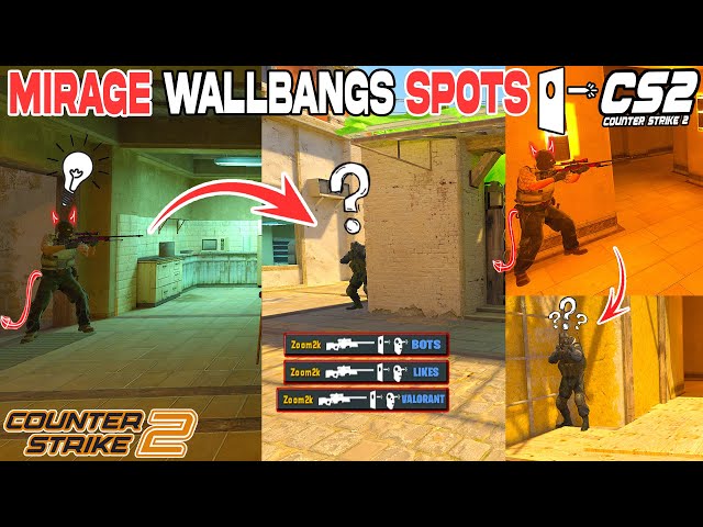 CS2 Mirage All WALLBANG SPOTS ( FREE FRAGS )   #cs2