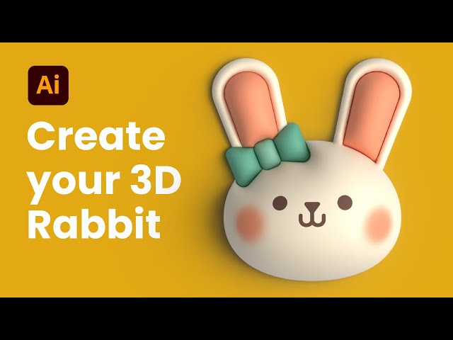 Cute 3D Rabbit Character for Beginners | Easy Adobe Illustrator Tutorial