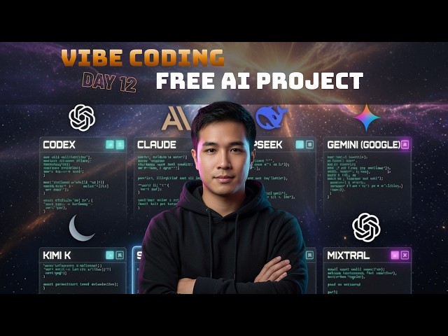 Day 12: Vibe Coding Free AI Apps Live 🔴 | Building AI Projects Until 100,067 Downloads