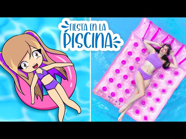 FIESTA EN LA PISCINA | Video Animado vs Vida Real
