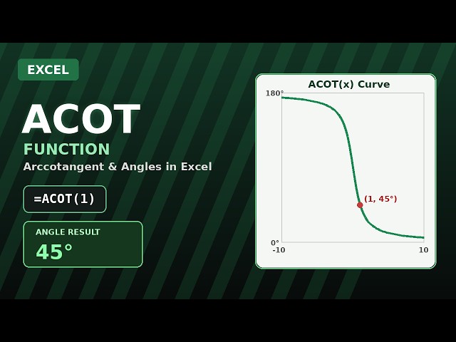 Excel ACOT Function Explained | Arccotangent Formula Tutorial