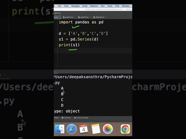 CBSE Class 12 Informatics Practices, 1 Minute Revision, Python pandas, Creating Series Using List