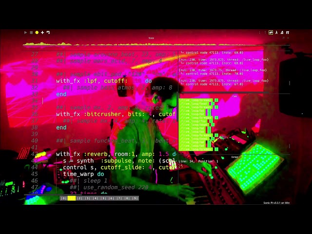 Sam Aaron - Live Coding Music with Sonic Pi - Practice Improv Session - 200321