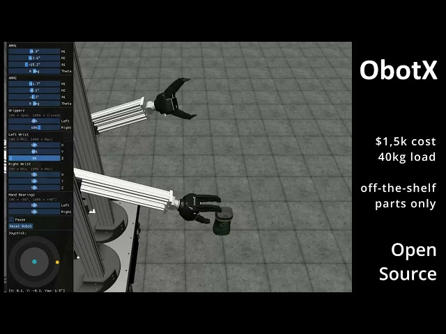 ObotX universal robot manipulator. DIY Open source robotics.