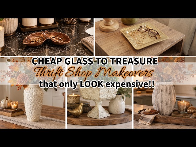 CHEAP GLASS TO TREASURE THRIFT SHOP MAKEOVERS THAT ONLY LOOK EXPENSIVE!!~Affordable Home Decor DIYS
