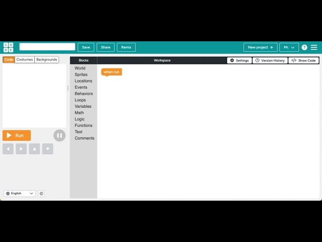 Code.org Sprite Lab - Rename project