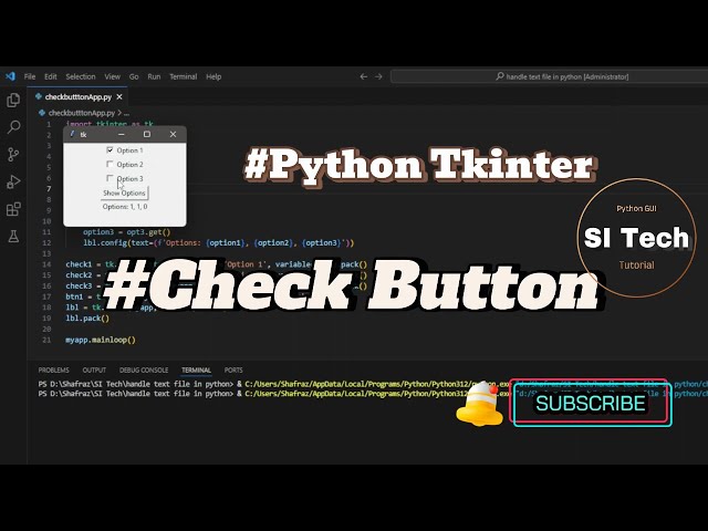 Python tkinter check ✅ button | Python GUI tutorial for beginners