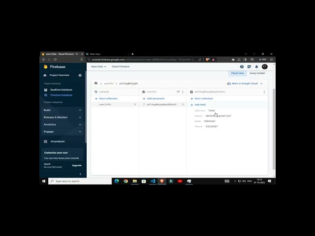 how to use firebase database for website using React JS | Store Form Data in Firebase Using React JS