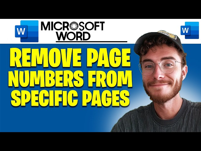 How to Remove Page Numbers From Specific Pages in MS Word | Easy Guide