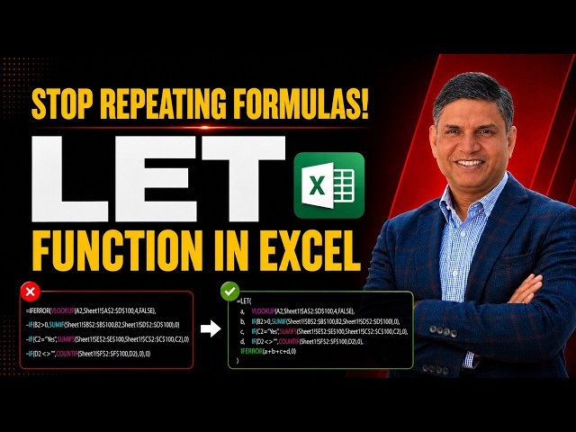 STOP Repeating Excel Formulas! 🤯 Master LET Function in 14 Minutes
