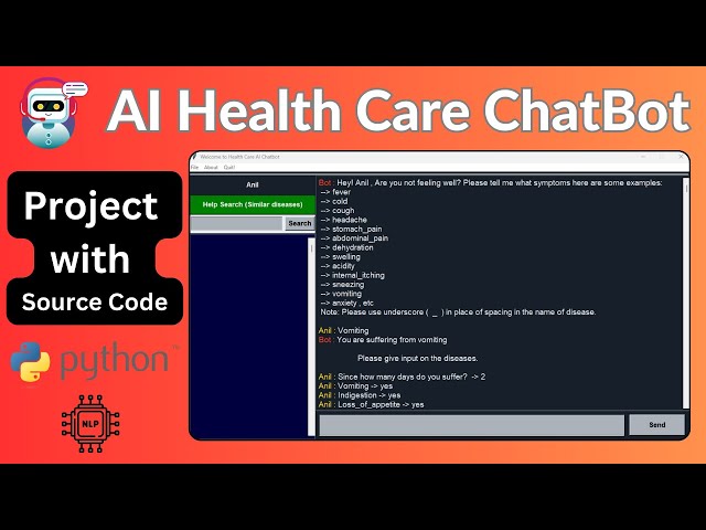 Ai Healthcare chatbot project python with source code