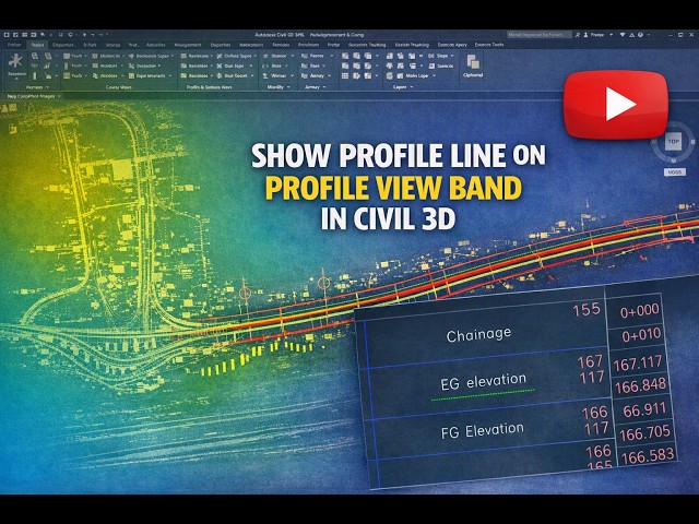 How to Show a Profile Line on Profile View Bands in Civil 3D | Customize Band Styles