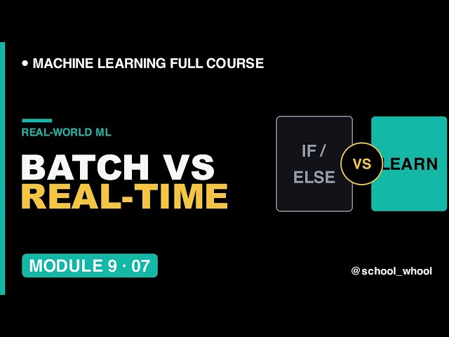 M9L7: Batch vs Real-Time Inference Explained | Machine Learning free course #ai #datascience