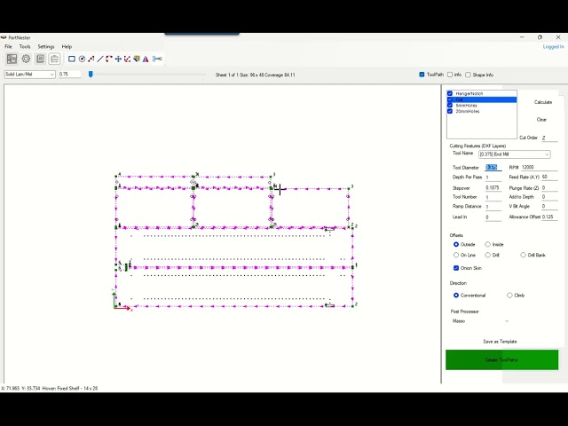PartNester 4 – Toolpath Templates and Saving G-Code