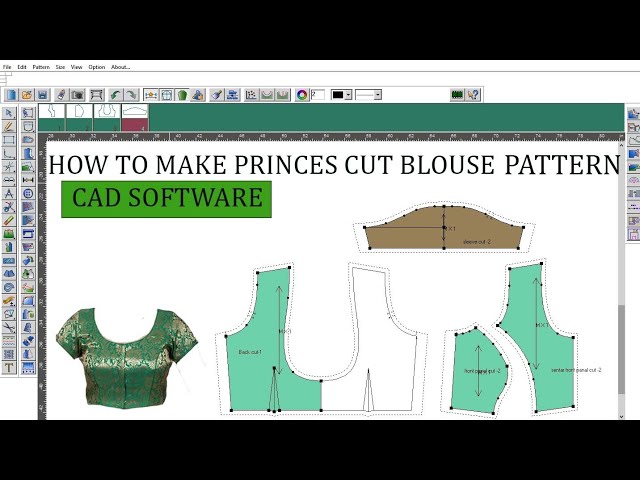 how to make princess blouse pattern making |   blouse pattern in Cad software.