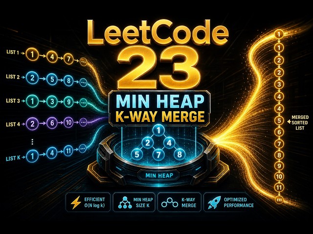 LeetCode 23: Merge k Sorted Lists in less than 5 minutes | Min-Heap Multi-Way Merge