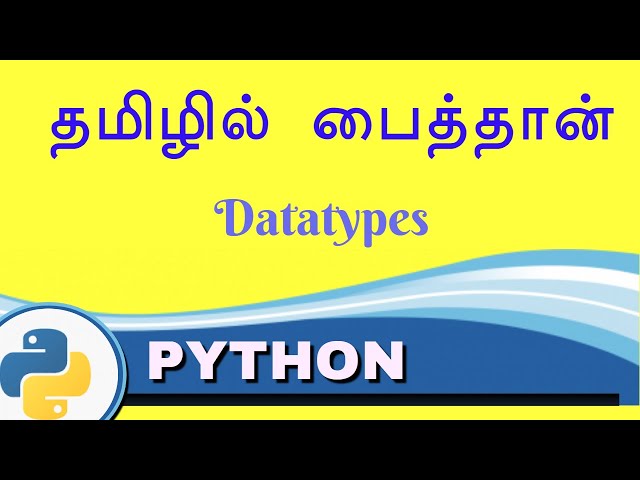 Datatypes - Python in Tamil for Beginners - Payilagam - Muthuramalingam