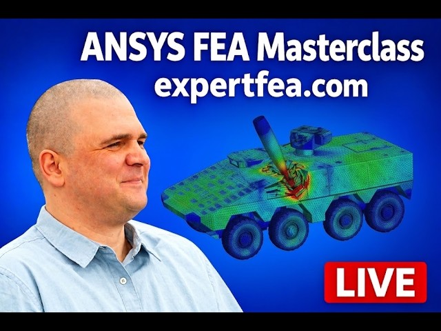 FEA of projectile impacting an Armored Transport Vehicle, ANSYS Explicit Dynamics  - LIVE Stream 34