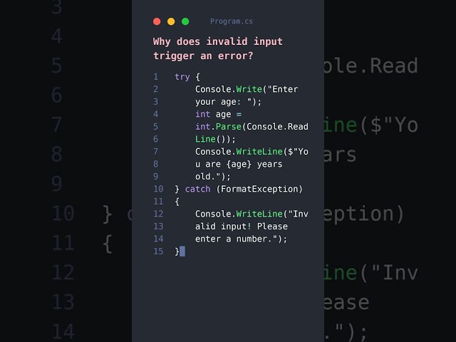 The Hidden Power of C# Try-Catch Blocks! 🤯 #c# #viral #shorts