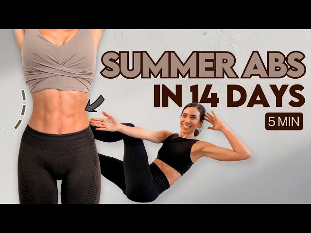 Summer Abs in 14 Days (deep core, lower abs and waist) | 5 min Home Workout with Lilly Sabri