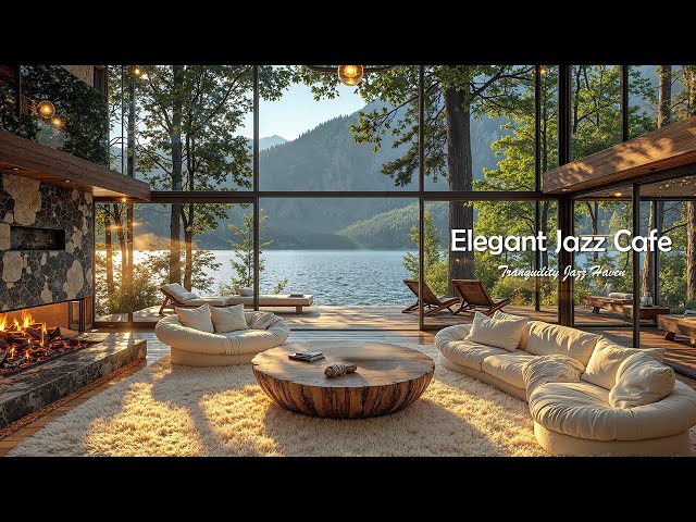 Jazz Elegante En Un Ambiente De Cafetería Interior | Música Jazz Tranquila En Una Mañana De Bosqu...