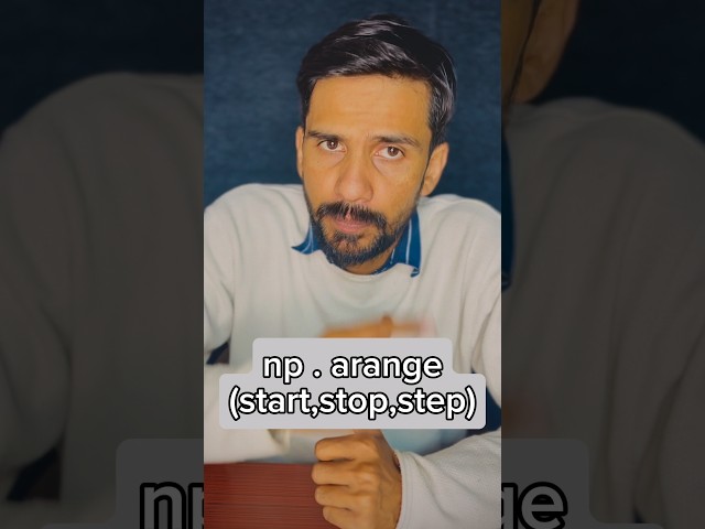 Data Scientists ka favourite function!np.arange() se seconds me array create karo #coding #numpy