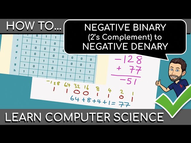 NEGATIVE 2's COMPLEMENT BINARY to DENARY - Fundamentals of data representation in Computer Science
