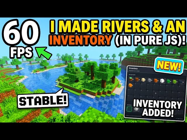 I Coded Procedural Rivers and an Inventory in JavaScript! | Voxel Devlog #7