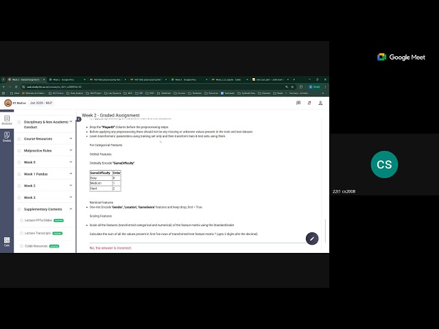MLP Live session | Week 3