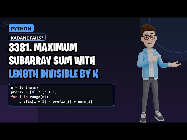 3381. Maximum Subarray Sum With Length Divisible by K