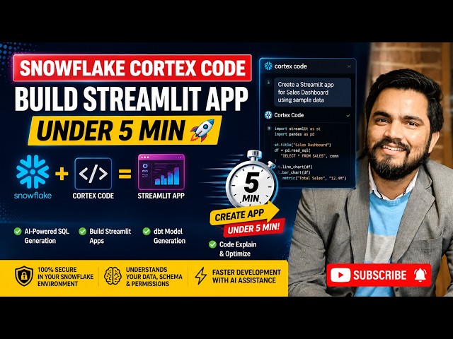 Snowflake Cortex Code Full Demo | Build Streamlit App in Under 5 Min