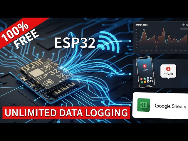 ESP32 WiFi Data Logging Tutorial (No Cloud Costs!): Google Sheets + ThingSpeak + Mobile App