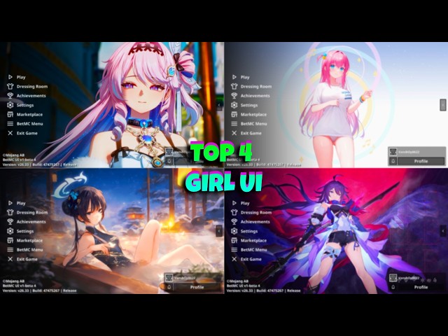 TOP 4 Beautiful Girl UI For MCPE 1.26+ | Anime Girl UI
