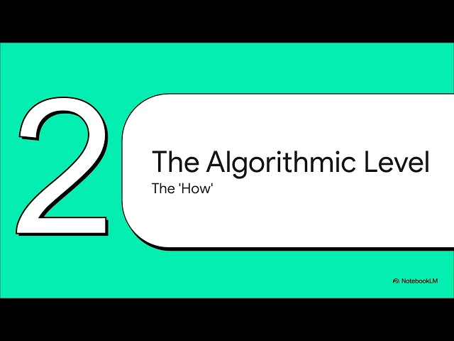 Marr's Levels: Computational and Algorithmic Thinking