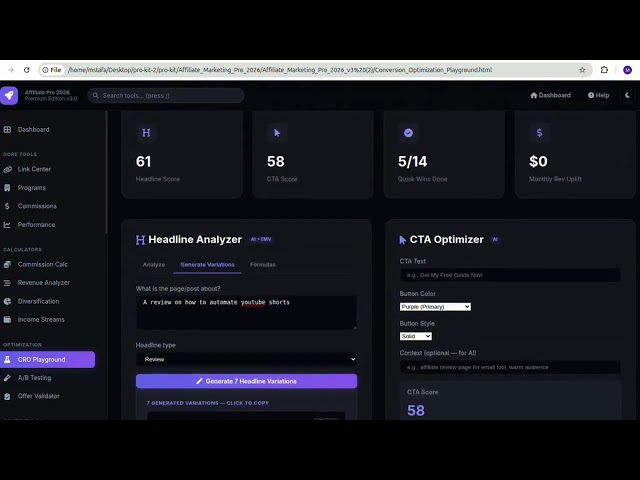 Conversion Optimization Playground FULL Walkthrough – Turn Traffic Into Revenue 🚀