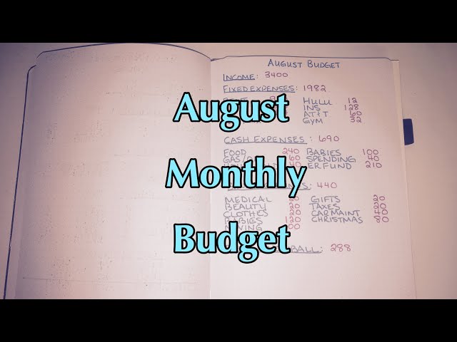 August Monthly Budget | Empty Nester Budget