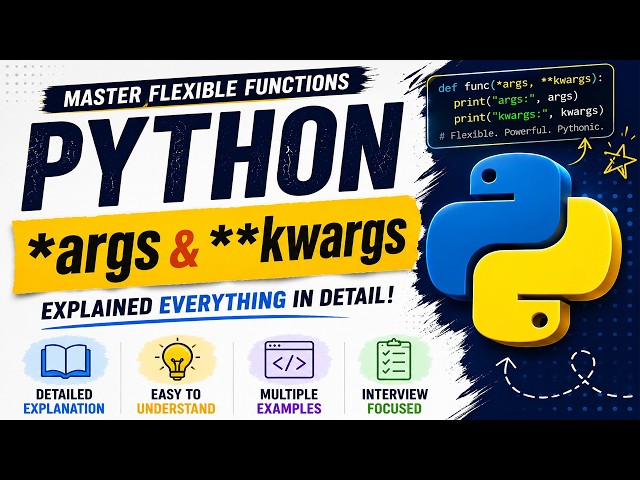 *args and **kwargs in Python Explained Finally!  Beginner Friendly Tutorial