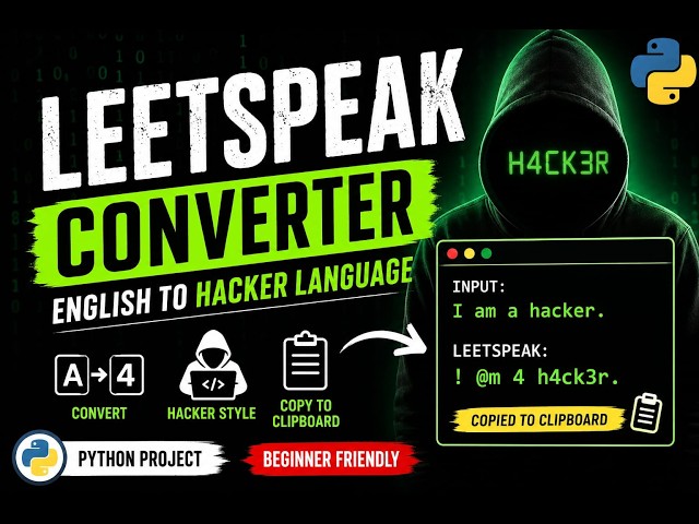 Python Leetspeak Converter Projects 🐍🔥| Beginner Python Project #40