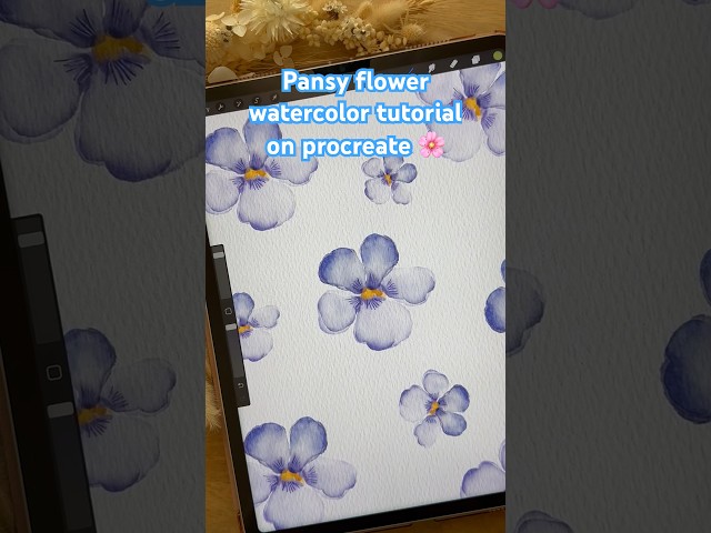 Flower tutorial watercolor procreate #procreate #procreatebrushes #watercolor #procreatewatercolor