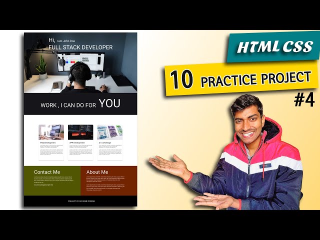 #4 - Developer Landing Page | HTML CSS 10 Practice Projects for Beginners | 2023