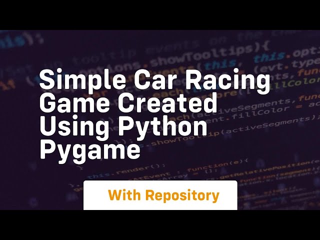 Simple car racing game created using python pygame