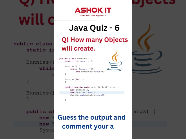 Java Quiz - 06 | Comment Your Answer  #ashokit #job #fullstack