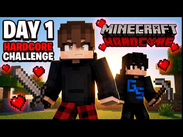 MINECRAFT HARDCORE CHALLENGE 🧟 with My Brother | #DAY1