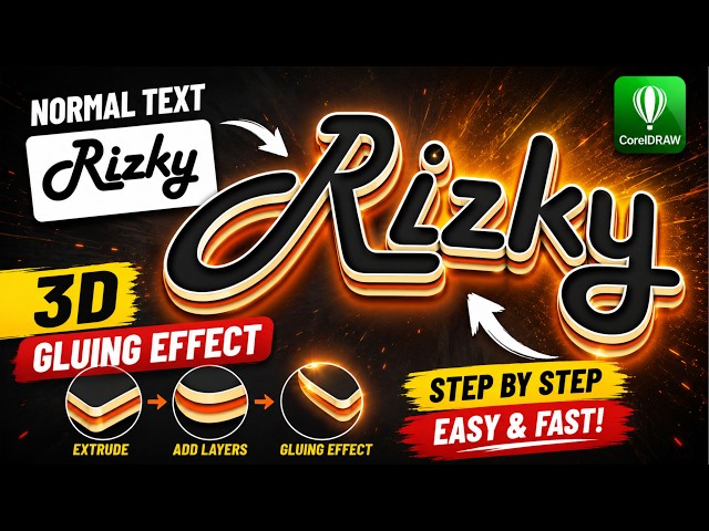 CorelDraw Tutorial | Easily Create 3D Gluing Text Effects in CorelDRAW