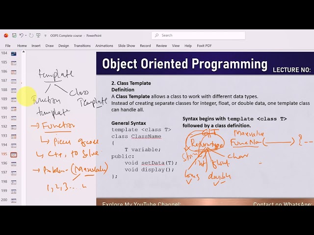 Lecture:63|•Template 01 |Class Templates| Feature of OOPs