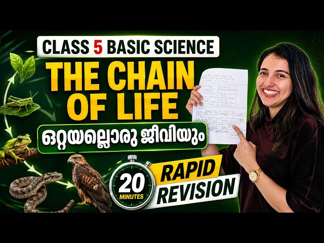 Class 5 Basic Science Onam Exam | THE CHAIN OF LIFE | ഒറ്റയല്ലൊരു ജീവിയും | Revision in 20 Minutes