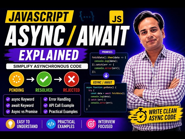 Async Await in JavaScript Explained | Async vs Await with Examples | ES6 Tutorial for Beginners
