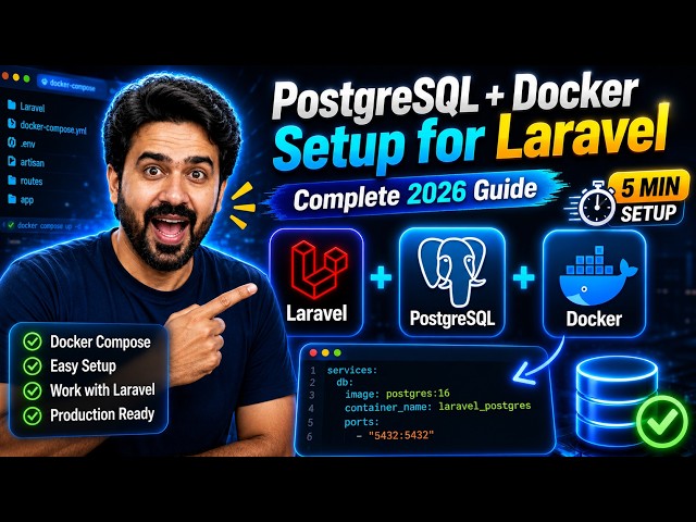 PostgreSQL + Docker Setup for Laravel | Complete Beginner Guide (2026) #docker #postgresqltutorial