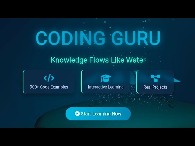 Coding Guru - 3D Waterfall Website | HTML CSS JavaScript Project