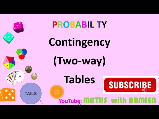 Contingency  (TWO-WAY) Tables  Probability with examples